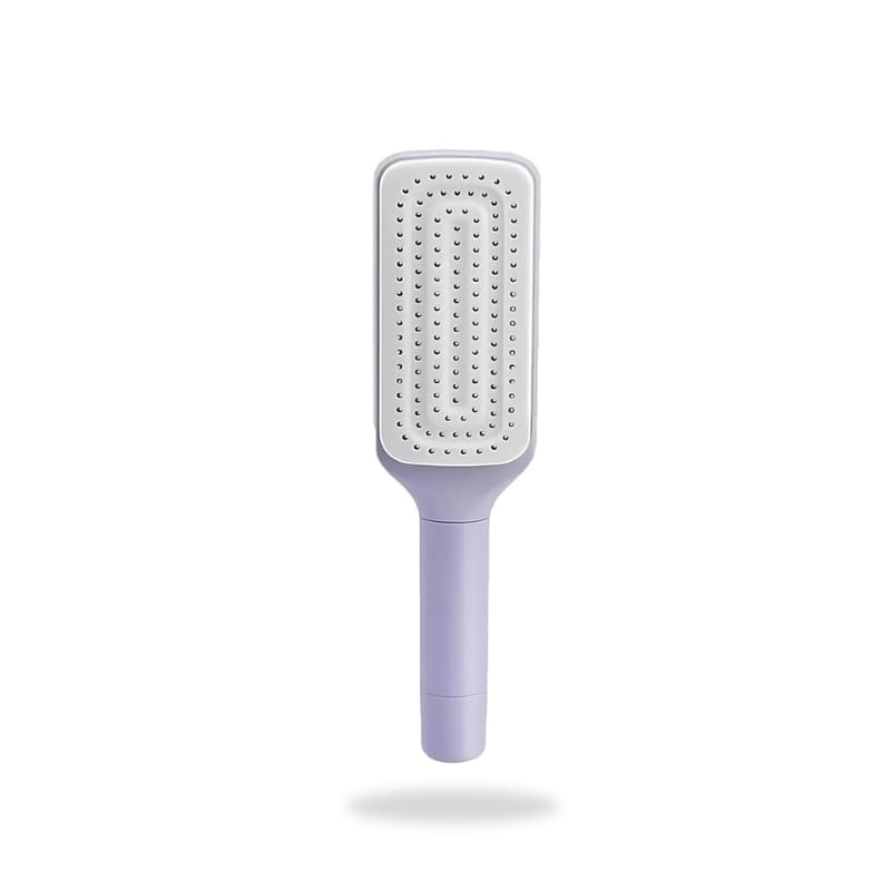 Self-cleaning brush with effortless detangling